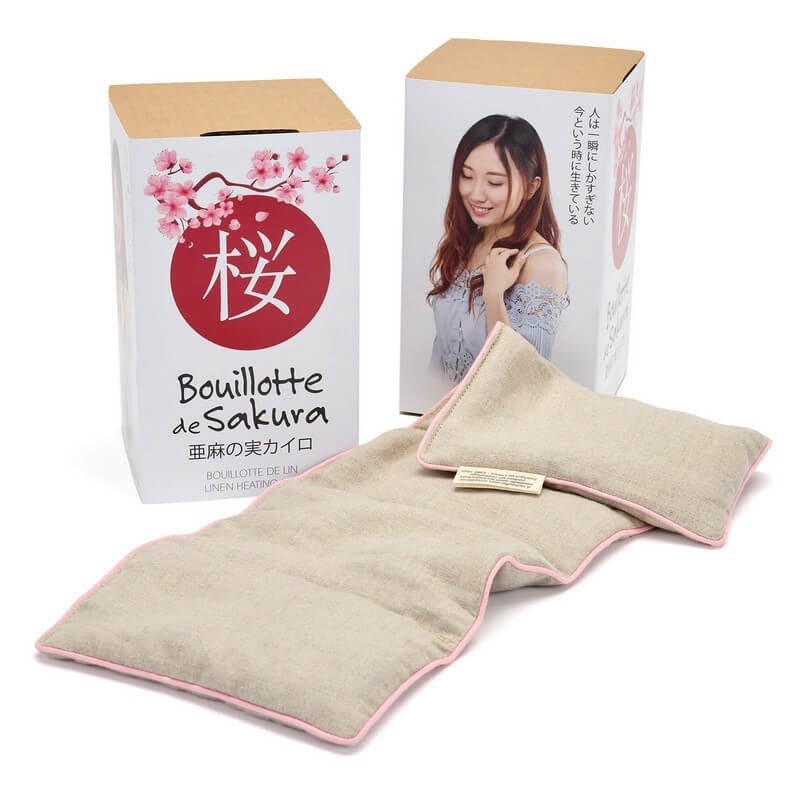 Bouillotte de Lin "Sakura" 15x47cm - Mille Oreillers