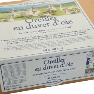 Oreiller duvet d'oie Mille Oreillers 60x40