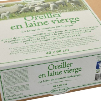 Oreiller laine vierge bio Mille Oreillers 40x60