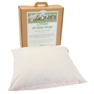 Oreiller laine vierge bio Mille Oreillers 60x60