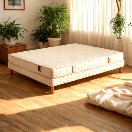 Ensemble matelas latex naturel Camille et sommier Eva | Confort bio - Noctéa