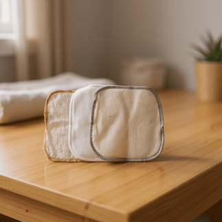 Lot de 10 lingettes lavables bébé TRIAL | Coton, chanvre, bambou – Noctéa