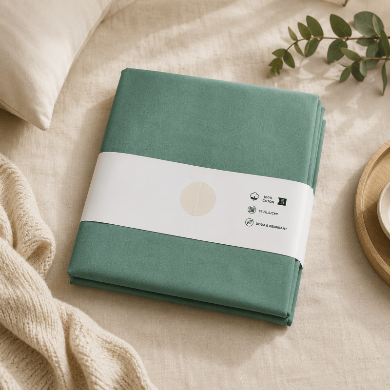 Drap housse en coton bio made in France - Noctéa Drap housse en coton bio made in France - Noctéa