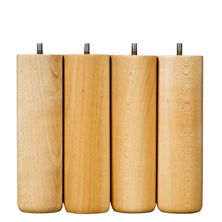 Jeu de 4 pieds bois pour sommiers tapissiers - Noctéa